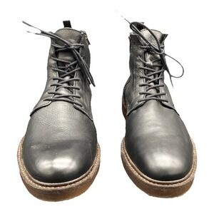 SUPPLY LAB Men's Black Corey  Men 11 D Lace-Up/ Side Zip‎ Up Leather Ankle Boot